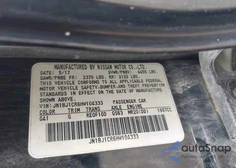 2017 Nissan Rogue Sport Sl z USA, uszkodzony, nr VIN JN1BJ1CR6HW104333